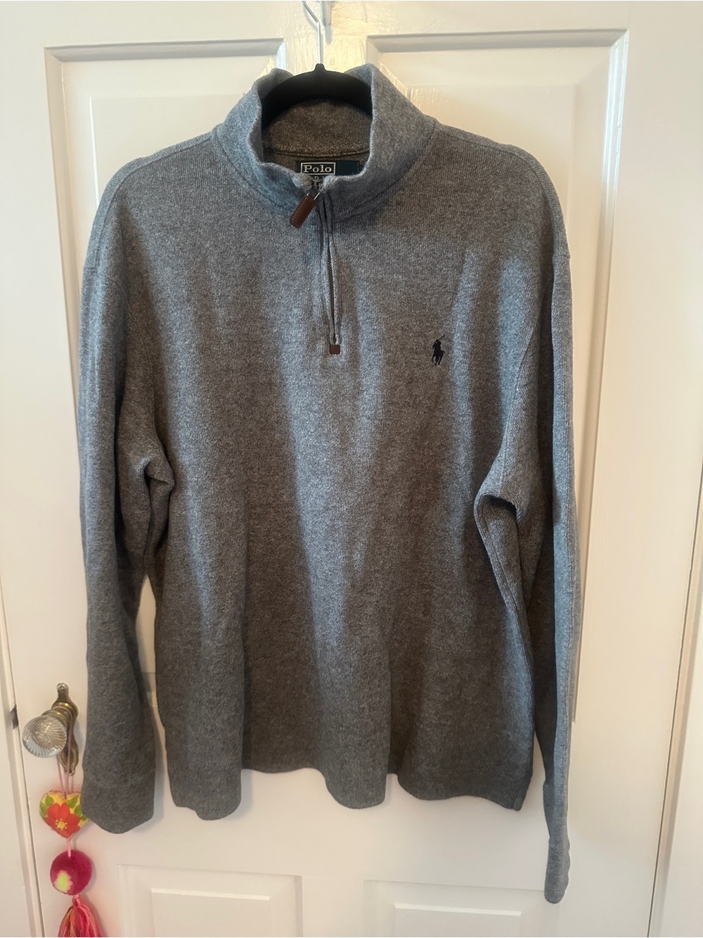 Ralph Lauren Men’s Heather Gray Half-Zip Pullover Sweater